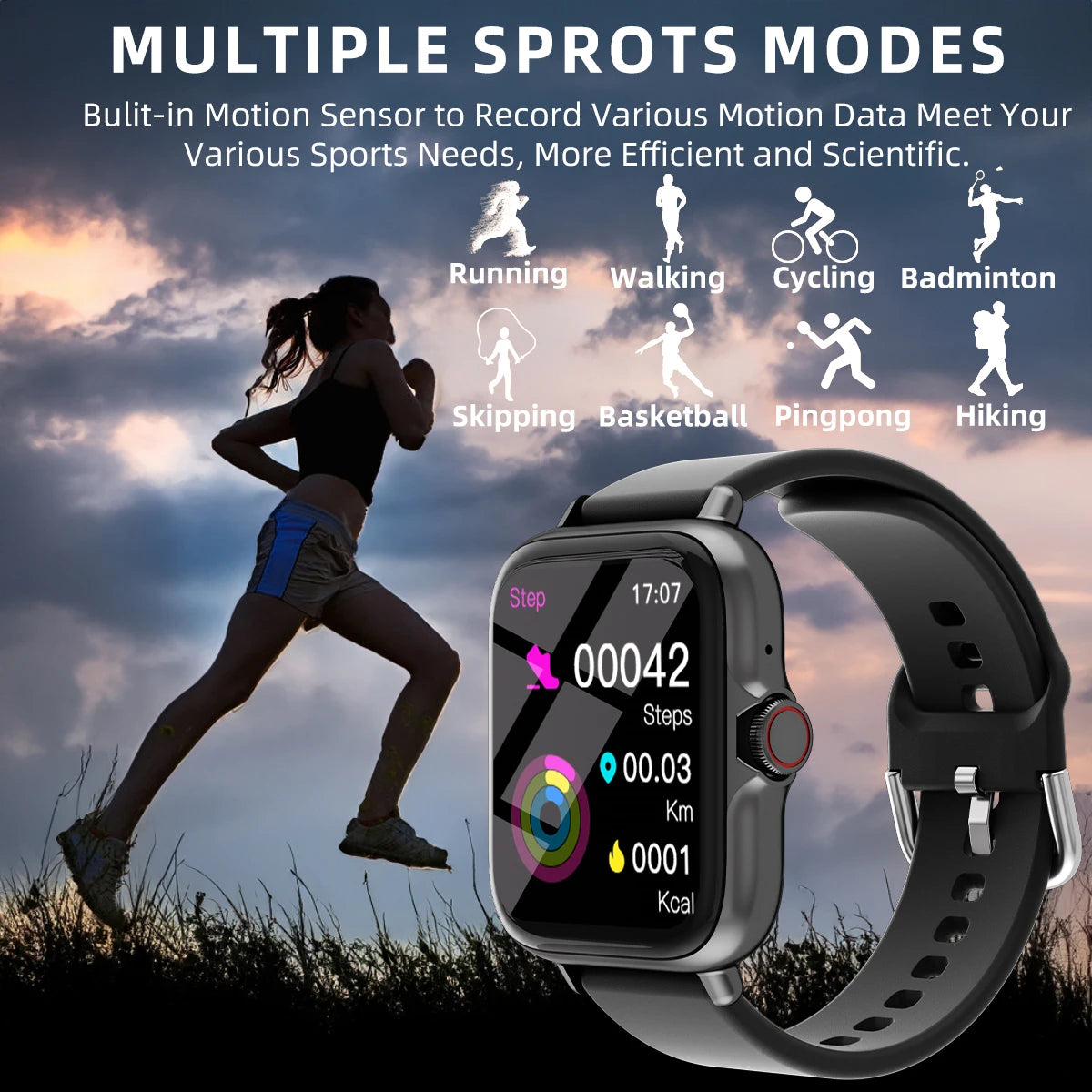 1.83" Waterproof Smartwatch with Call and Health Tracking – iOS & Android