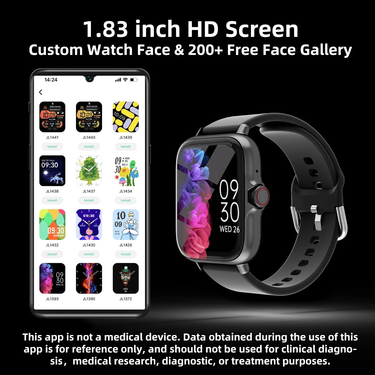 1.83" Waterproof Smartwatch with Call and Health Tracking – iOS & Android