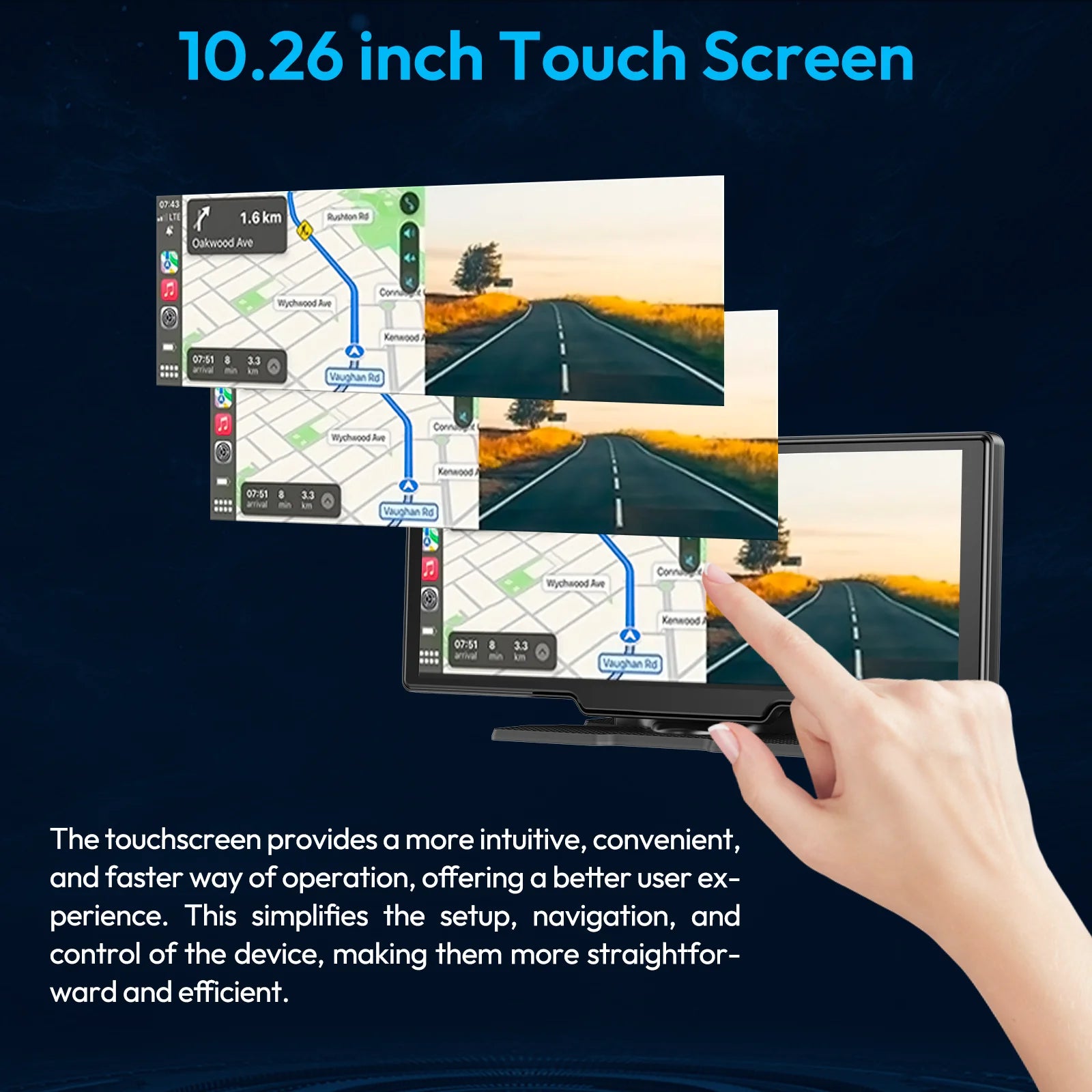 10" 4K Car Dash Cam with Apple CarPlay, Android Auto & GPS