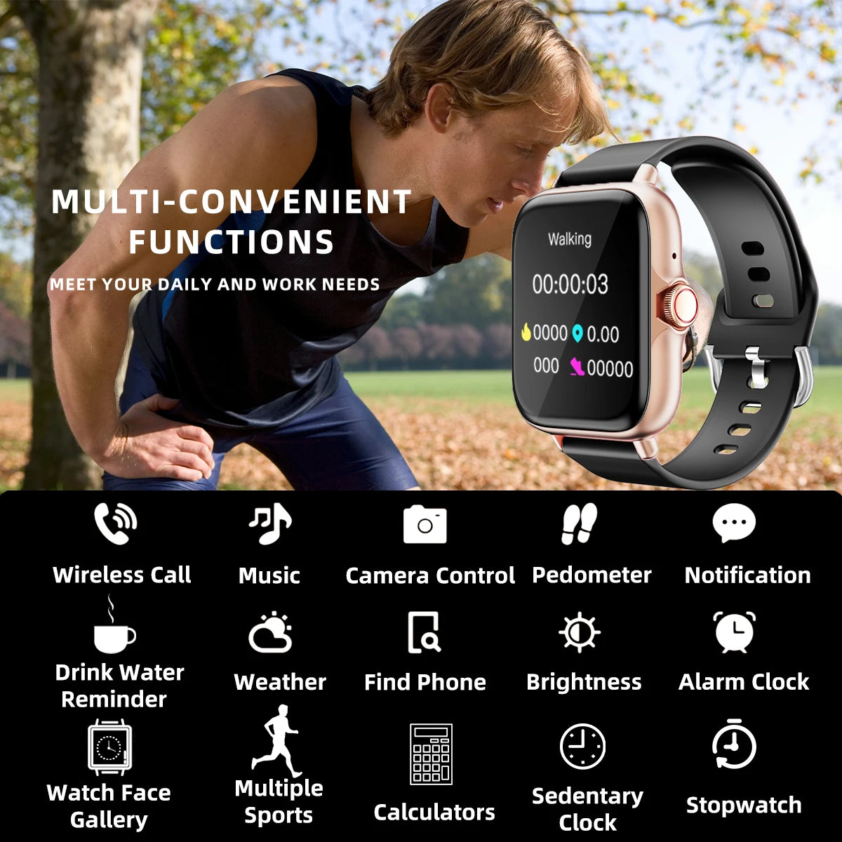 1.83" Waterproof Smartwatch with Call and Health Tracking – iOS & Android