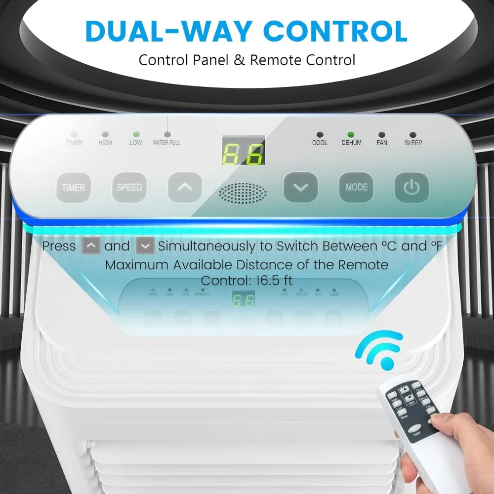 8000 BTU Portable Air Conditioner with Remote & 24-Hour Timer