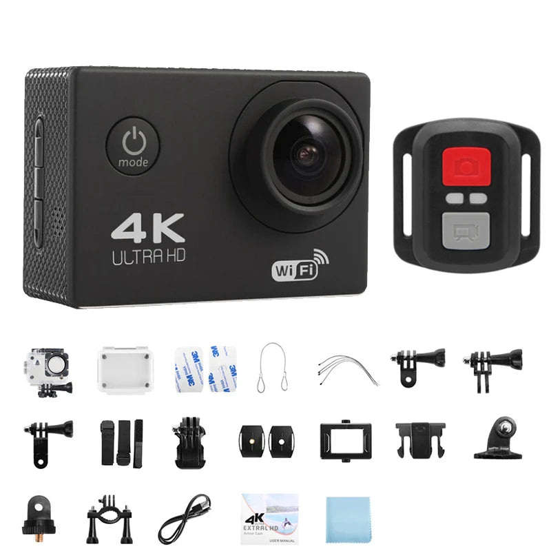4K Waterproof Action Camera with WiFi & 170° Wide Angle