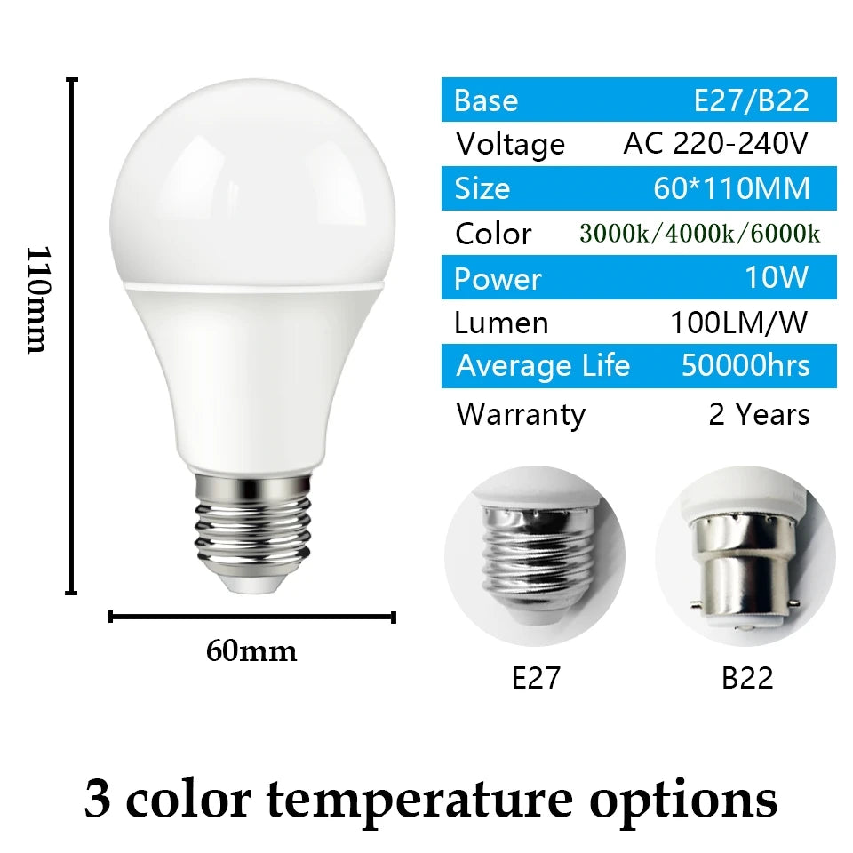 10W LED Dusk to Dawn Sensor Bulb (E27/B22)