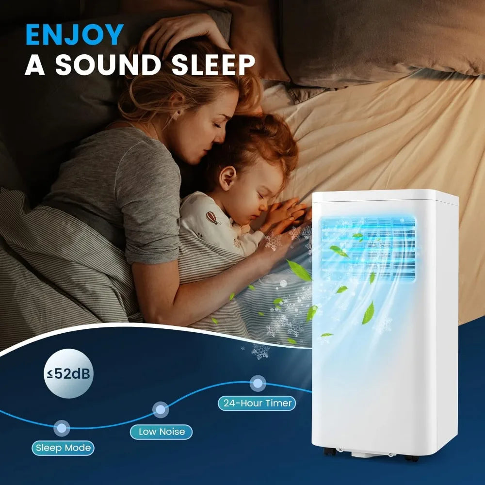 8000 BTU Portable Air Conditioner with Remote & 24-Hour Timer